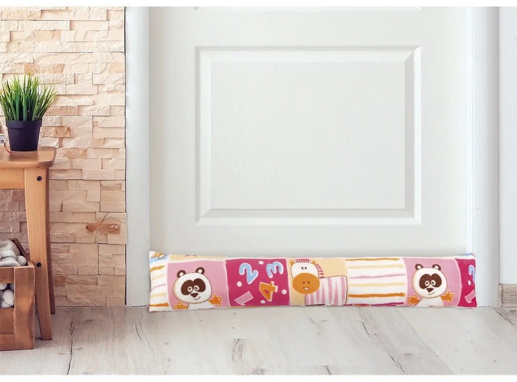Bellatex Tesniaci valec LIN Patchwork ružová, 15 x 85 cm
