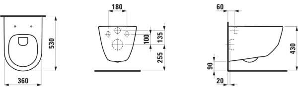 LAUFEN H8209660000001 - Závesné WC PRO keramika/biela