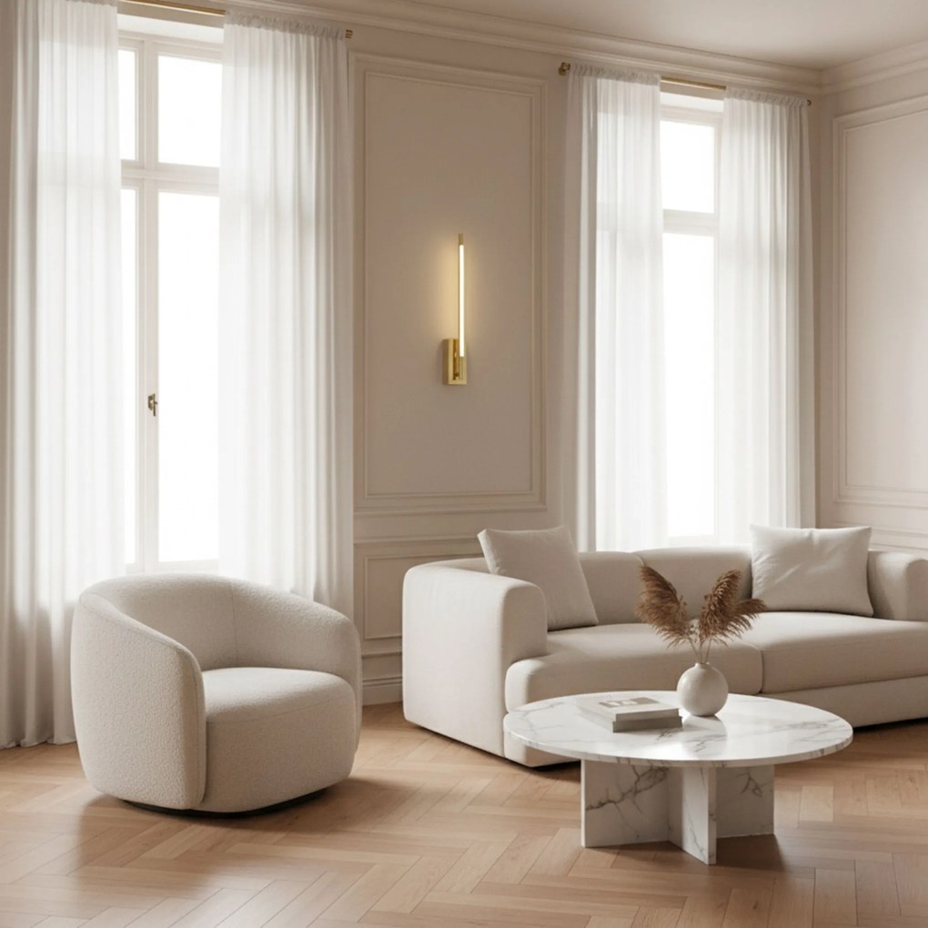 Toolight Toolight, LED nástenné svietidlo 4W, 4000K, 500lm, APP1799-W, zlatá lesklá, OSW-08981