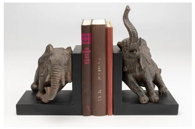 KARE DESIGN Zarážka na knihy Elephants 42 cm set 2 ks 41,9 × 46,5 × 36 cm
