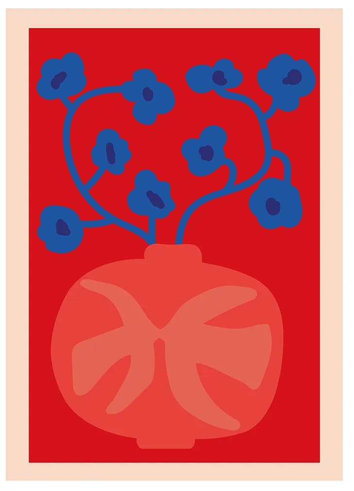Plagát Red Vase 50 × 70 cm 50 × 70 cm