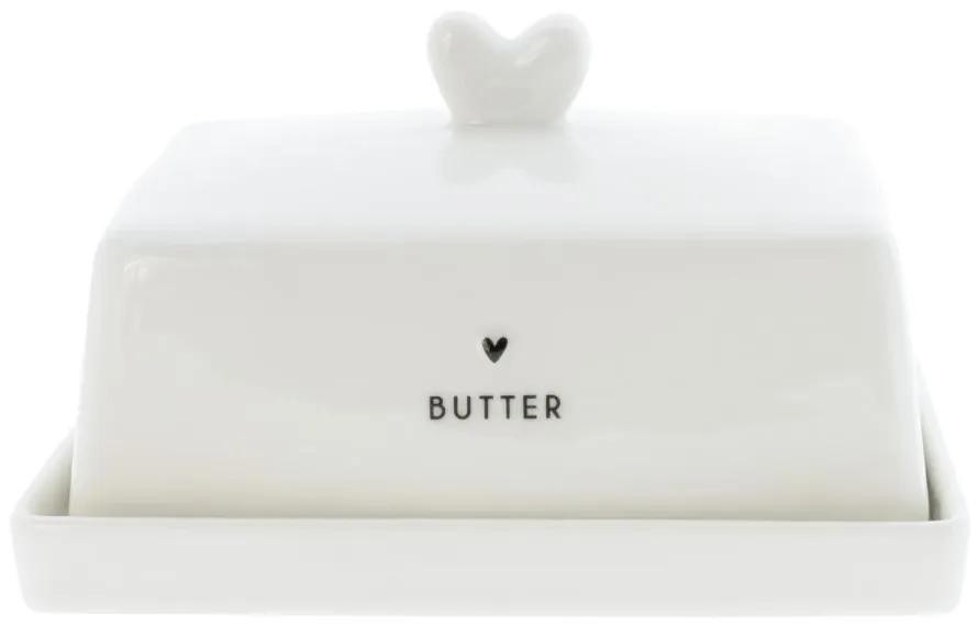 Butter Fleet white/heart in black 12.2x14.7x8.1cm