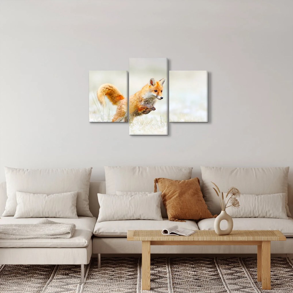 Obraz - Skákajúca líška (90x60 cm)