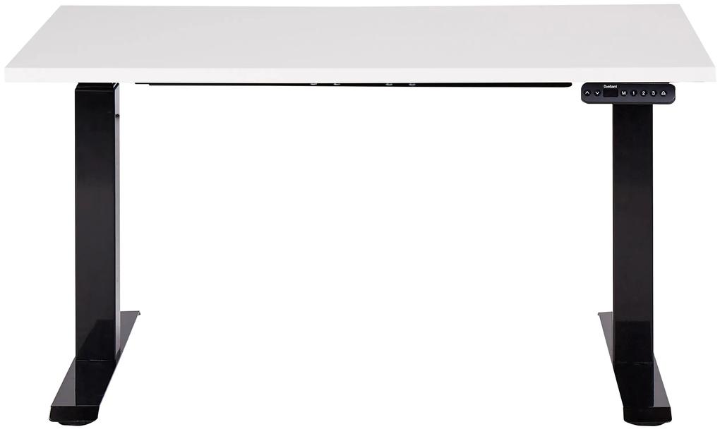 Elektricky nastaviteľný písací stôl 120 x 72 cm biela/čierna DESTINES Beliani