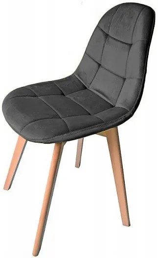 TRENDIE Zamatová stolička Montreal tmavo sivá