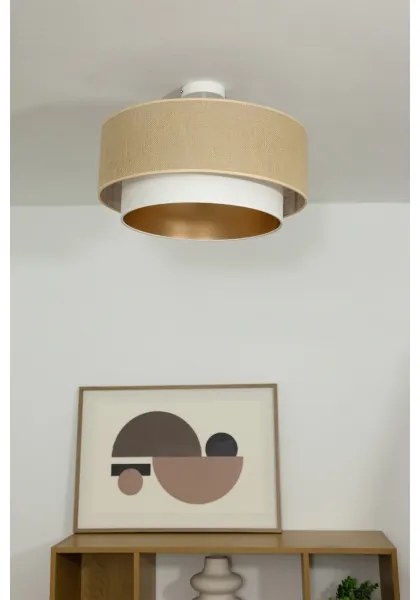 Prisadený luster SARTA 1xE27/60W/230V biela/juta