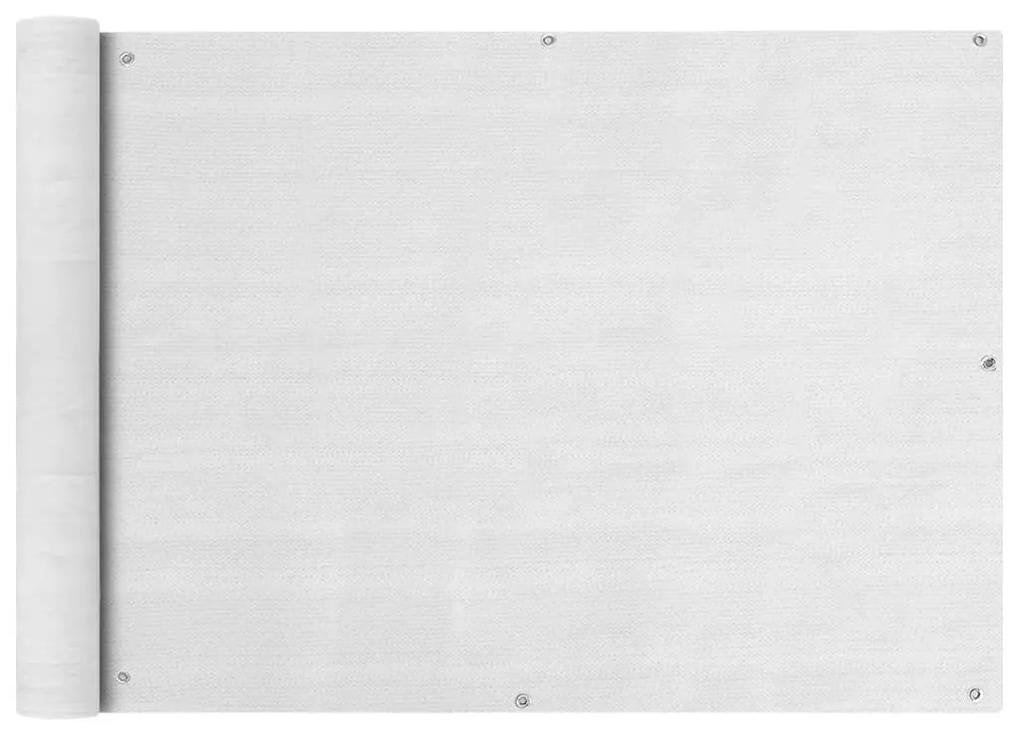 vidaXL Tieniaca plachta na balkón z HDPE, 75x400 cm, biela