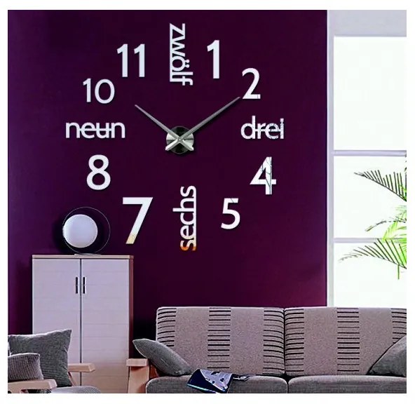 Moderné hodiny na stenu DIY DRIWAL l 3D HODINY 12S039