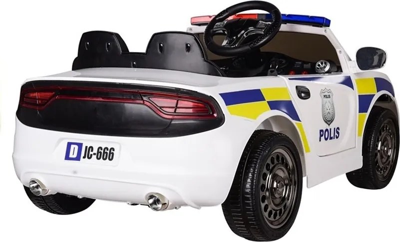LEAN CARS Policajné auto na batérie biele