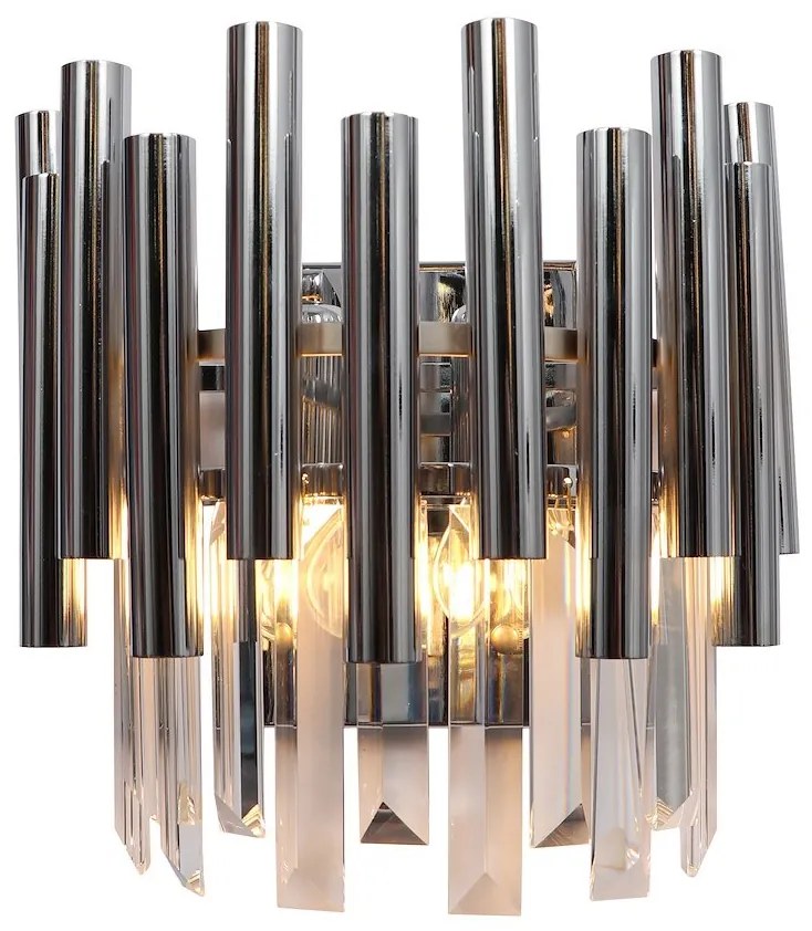 Nástenné svietidlo Madison, 1x krištáľové/chrómové kovové tienidlo