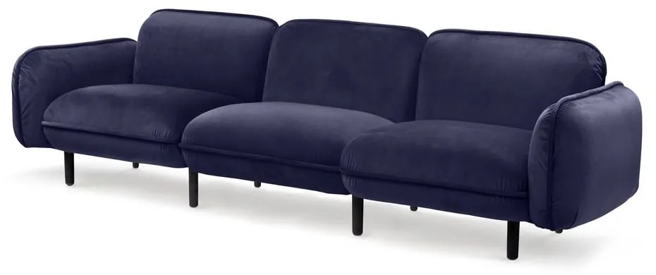 Tmavomodrá zamatová pohovka EMKO Bean