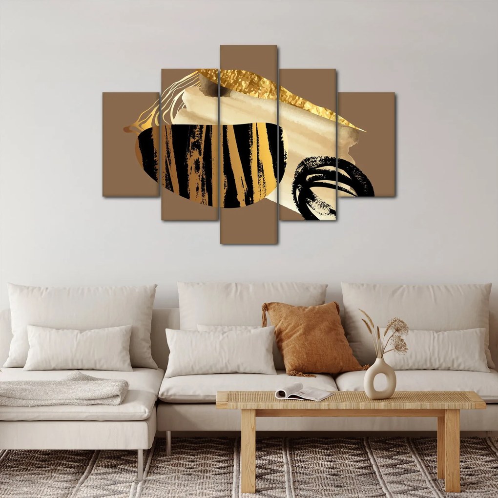 Obraz - Abstrakcia golden brown N⁰2 (150x105 cm)