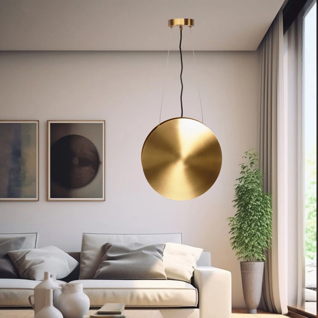 Toolight Toolight, LED závesné stropné svietidlo 30cm APP1377-C, zlatá matná-čierna, OSW-05185