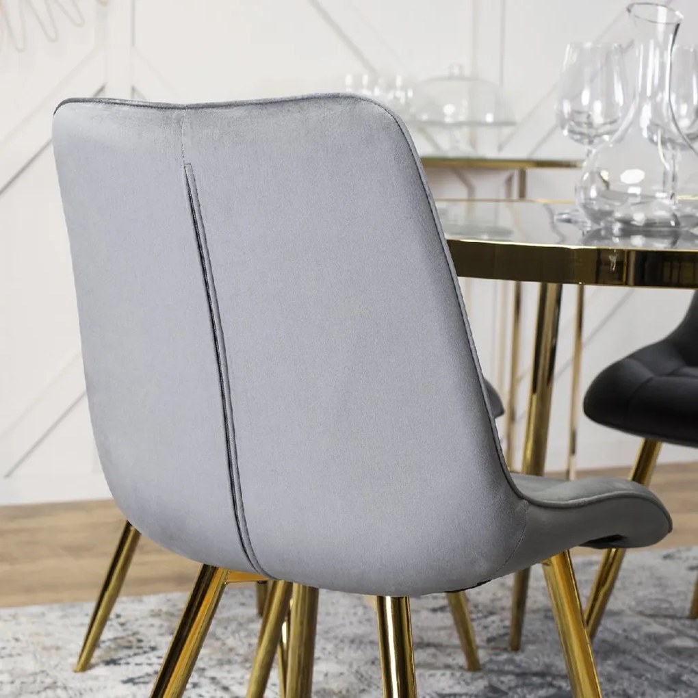 PROXIMA.store - Čalúnená jedálenská stolička CARO FARBA: sivá