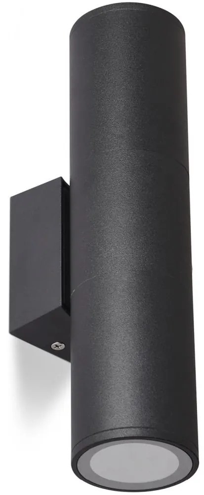 Vonkajšie nástenné svietidlo 2xGU10/35W/230V IP54 guľatý čierna