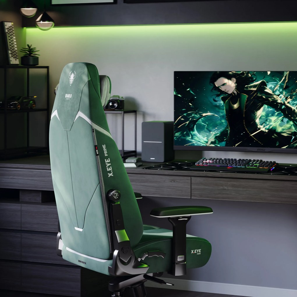 Herné kreslo forest green Normal Size, zelené: Diablo X-Eye Prime