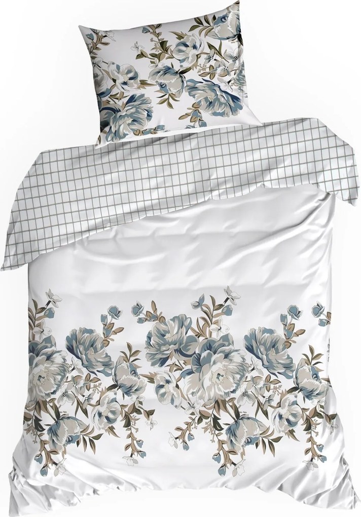 SATÉNOVÉ OBLIEČKY SPRING40 200X220 CM, 2 KS 70X80 CM KVETY