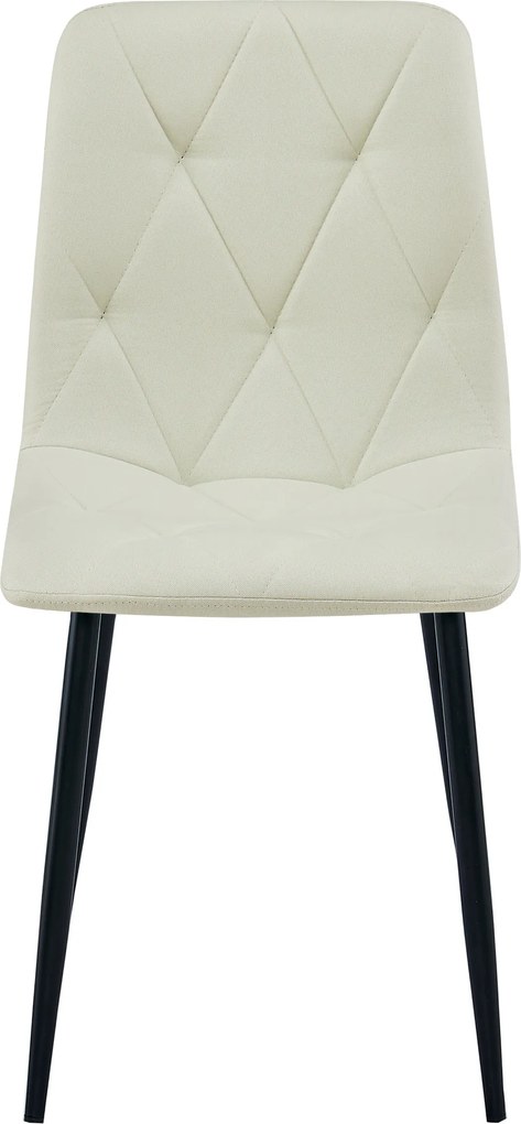 Krémová jedálenská stolička LIBRA s čiernymi nohami