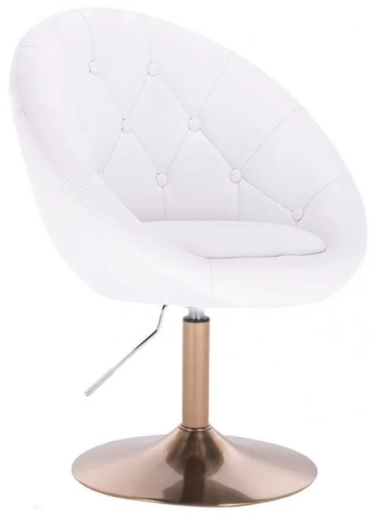 LuxuryForm DESIGN Kreslo VERA na zlatom tanieri - biele