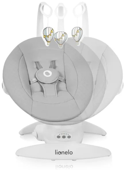 Lionelo - Detské hojdacie kresielko s melódiou IRIS Grey Concrete