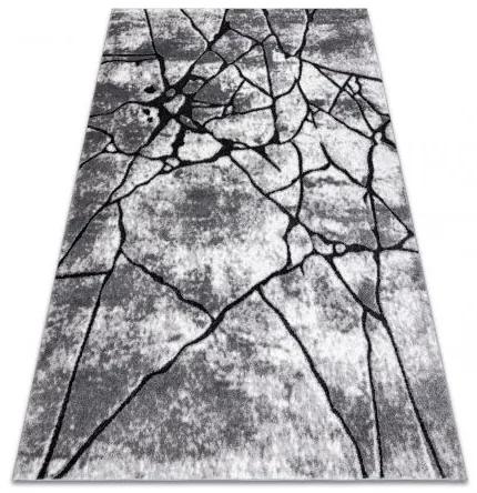 Moderný koberec COZY 8873 Cracks, prasknutý betón - Štrukturálny, dve vrstvy rúna tmavosivá Veľkosť: 280x370 cm