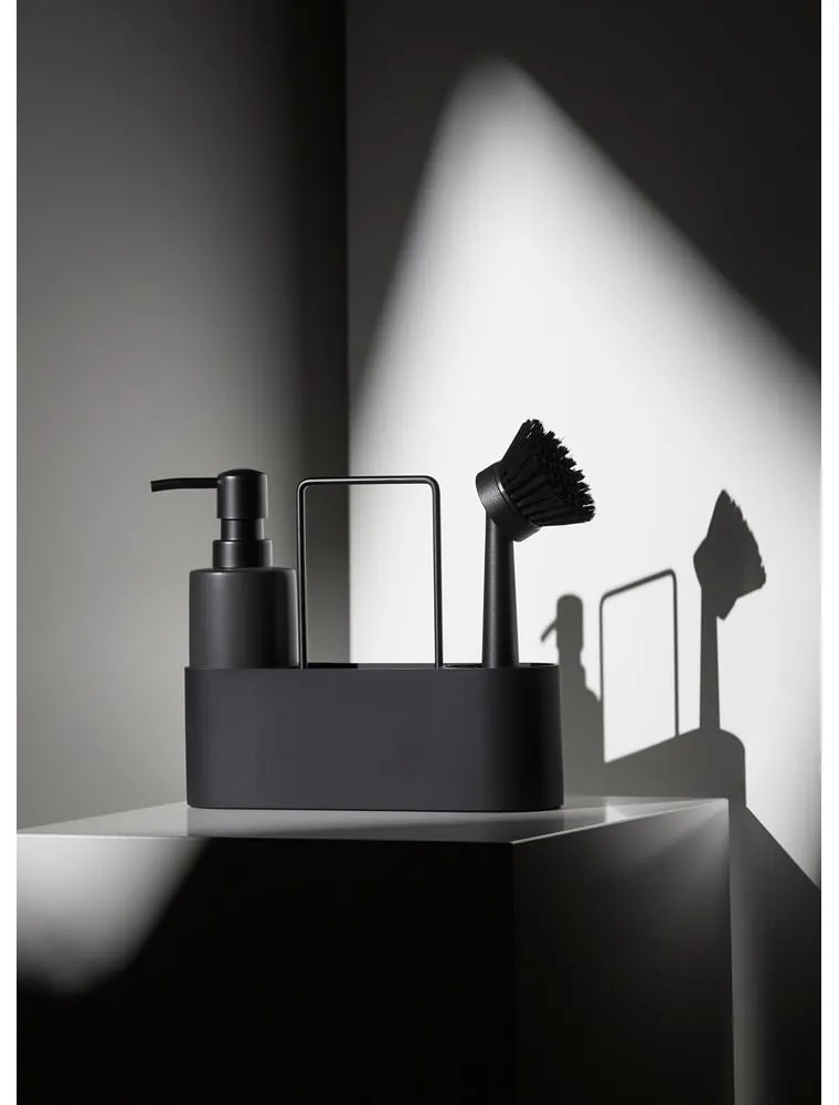 Čierny plastový/silikónový stojan na umývacie prostriedky Singles – Zone