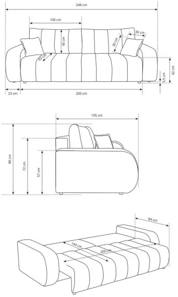 Rozkladacia trojmiestná pohovka DESIO béžová