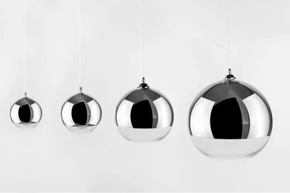 Industriálny luster Silver Ball 3 Line