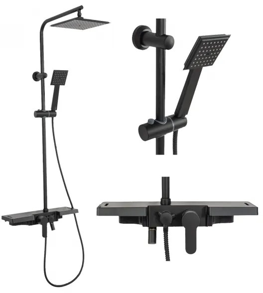 REA-P0636 - Sprchová súprava BRAVO matná čierna