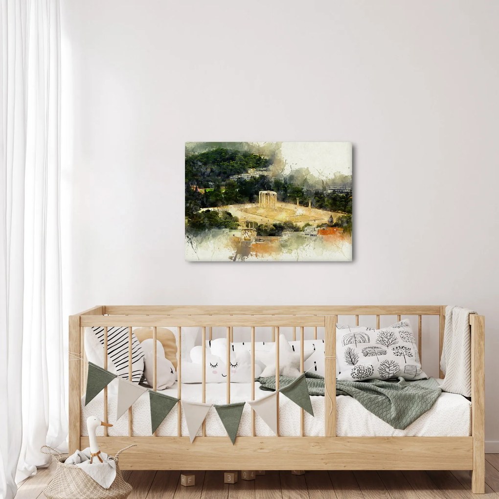 Obraz - Chrám Dia, Atény, Grécko (70x50 cm)