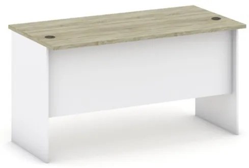 Kancelársky pracovný stôl MIRELLI A+, rovný, dĺžka 1400 mm, biela/dub sonoma