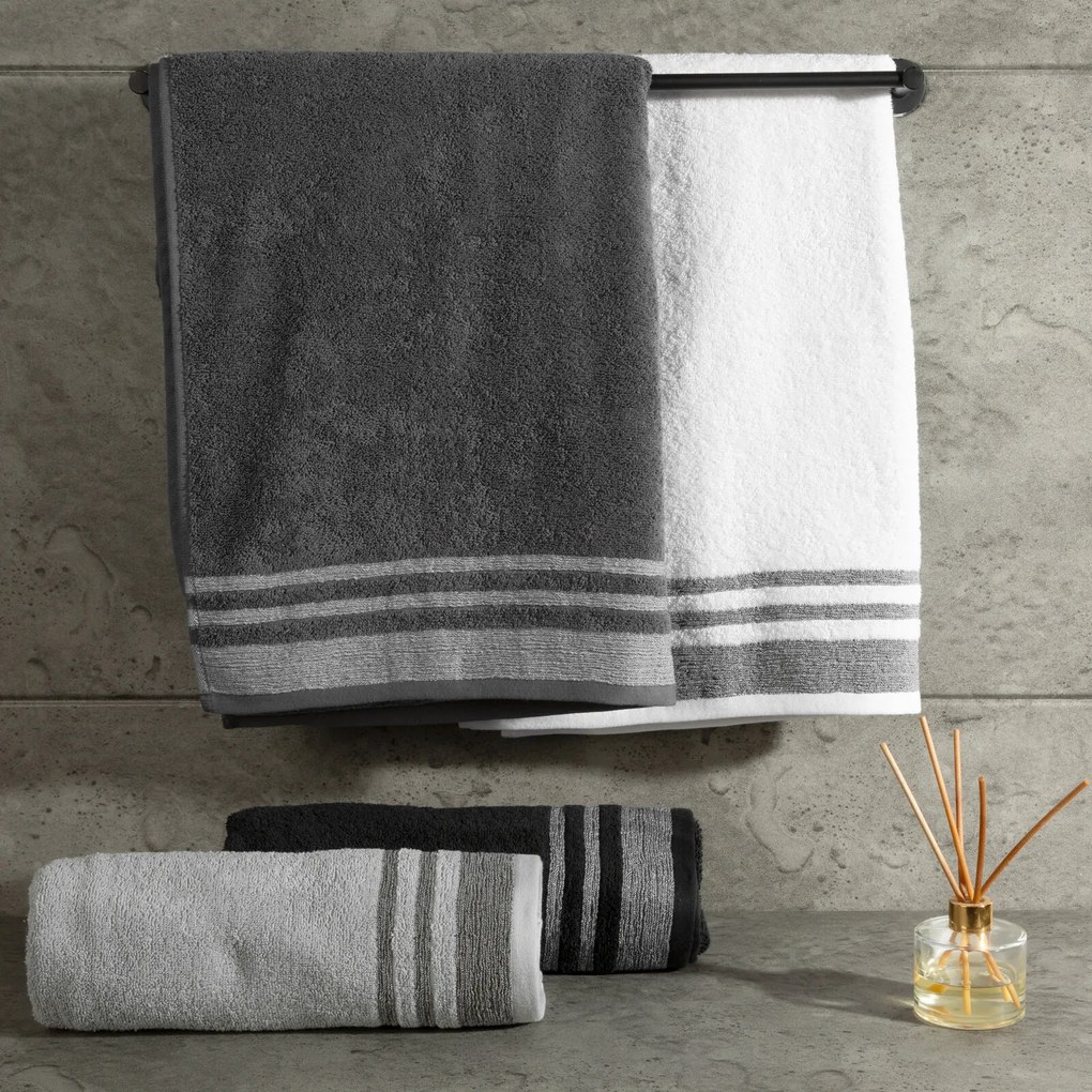 BAVLNENÝ UTERÁK MERY (04) SADA 6KS 50 X 90 CM STRIEBORNÝ
