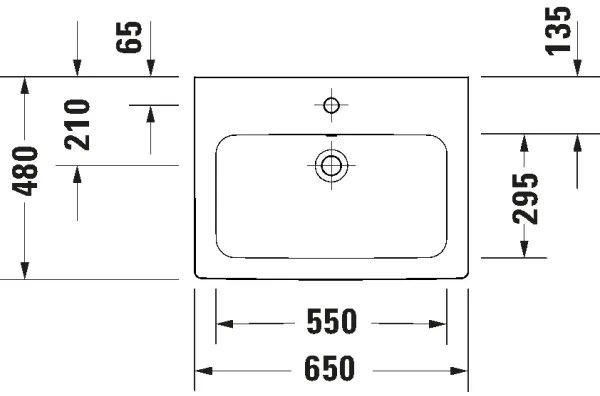 Duravit 23996500002 - Závesné umývadlo D-CODE 65x48 cm keramika/lesklá biela