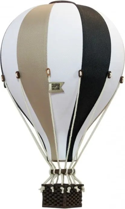 Dekoračný lietajúci balón čierna/béžová – dekorácia do detskej izby S-28cm x 16cm