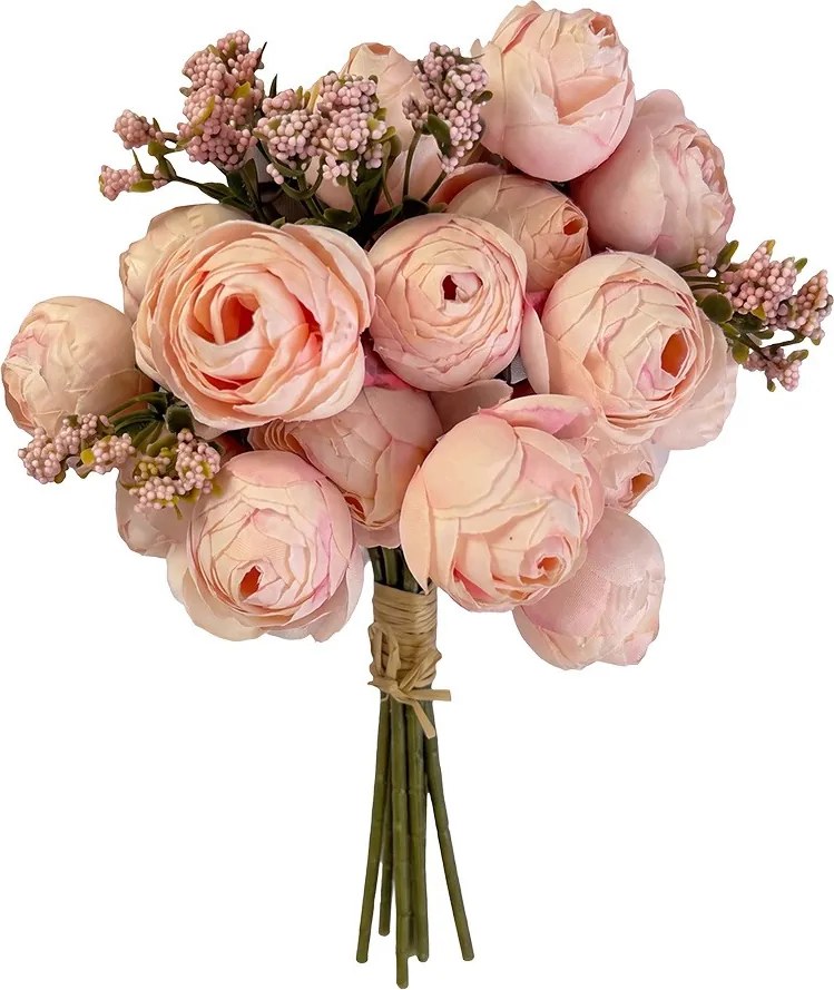 Umělá růžová květina z plastu 29 cm Clayre & Eef – 29 cm