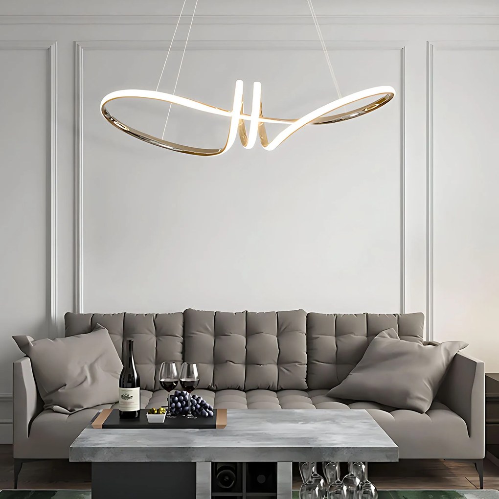 Toolight Toolight, LED závesné osvetlenie 120cm, 48W, 3000K, LHJ036-CP, zlatá, OSW-50016