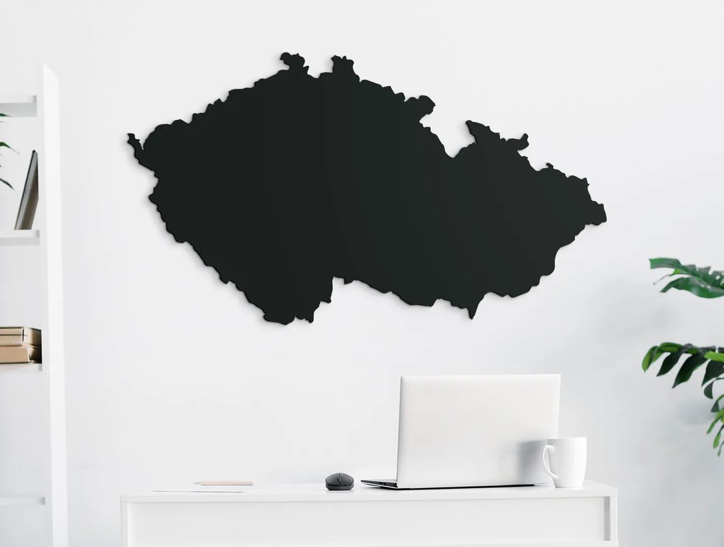 drevko Mapa ČR na stenu Rozmer obrazu: 37 x 65 cm, Farba dekorácie: Čierna