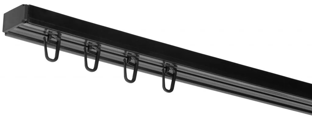 Dekodum PVC stropná lišta Jednoduchá čierna Dĺžka koľajnice (cm): 190, Typ prichytenia: Žabky