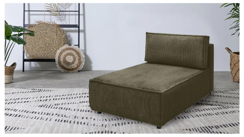 Svetlozelený menčestrový modul pohovky (variabilný) Nihad modular – Bobochic Paris