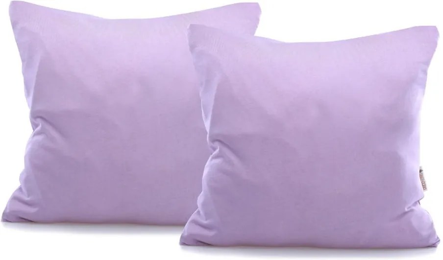 Súprava 2 fialových bavlnených obliečok na vankúše DecoKing Amber Violet, 40 × 40 cm
