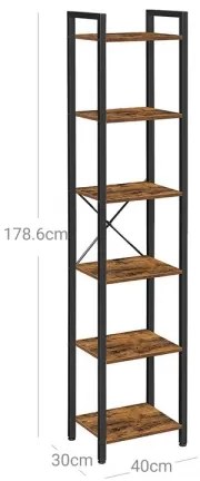 Knižnica NAVARO hnedá/čierna