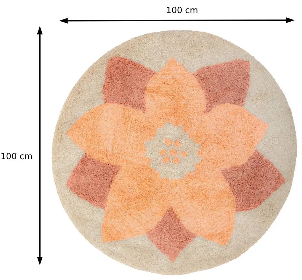 Koberec Flower, (fi) 100 cm, viacfarebná