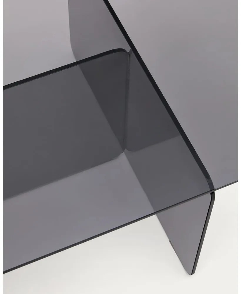 Sivý sklenený konferenčný stolík 60x120 cm Zaren – Kave Home