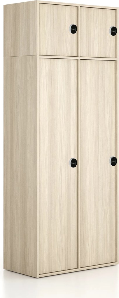 Nadstavba pre skrine FRAME, 2x dvere, 872 x 450 x 427 mm, RFID zámok, dub prírodný