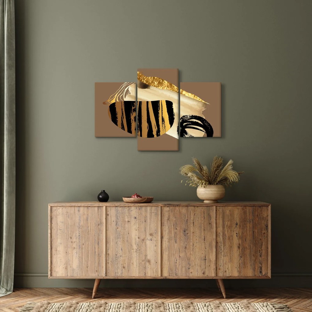 Obraz - Abstrakcia golden brown N⁰2 (90x60 cm)