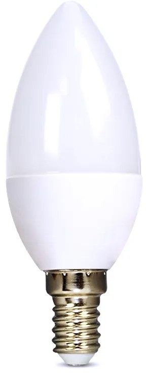 SOLIGHT LED žiarovka sviečka matná C37 6W, E14, 6000K, 510lm