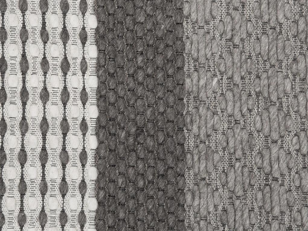 Vlnený koberec 80 x 150 cm sivá/biela AKKAYA Beliani