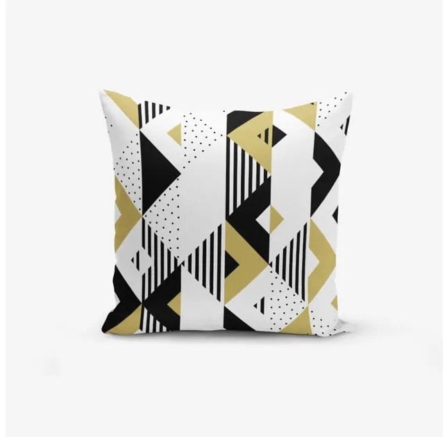 Obliečka na vankúš s prímesou bavlny Minimalist Cushion Covers Mustard Color Geometric Sekiller, 45 × 45 cm