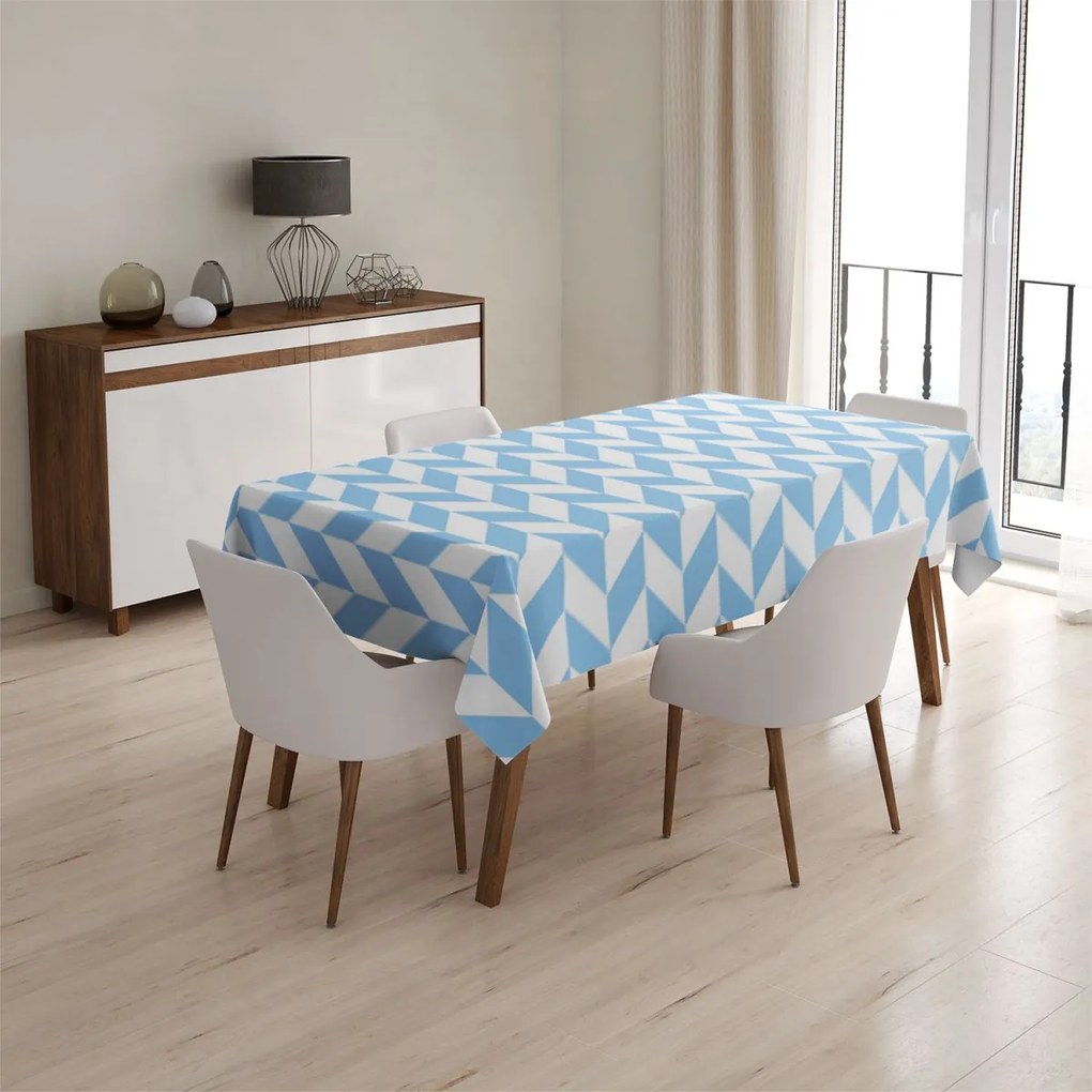 Sablio Obrus Modro-biele kosodĺžniky - 130x170 cm