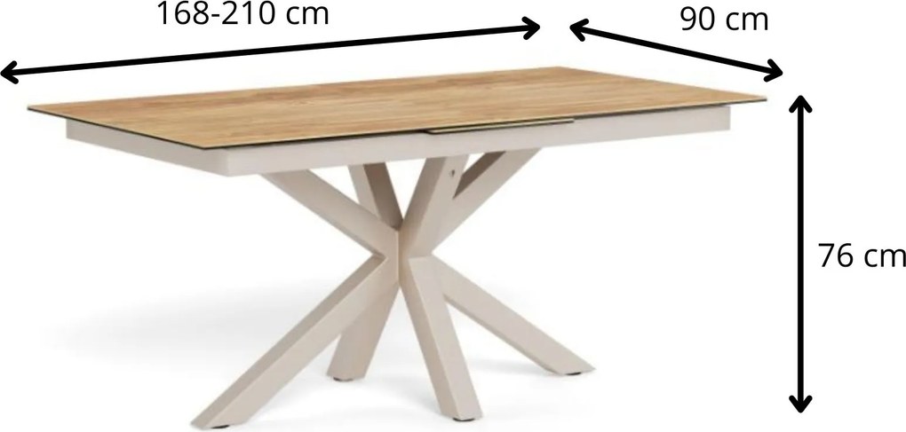 Jídelní rozkládací stůl Heaven 168/210 cm dub divoký/kašmírový